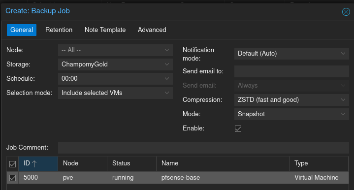Backup configuration